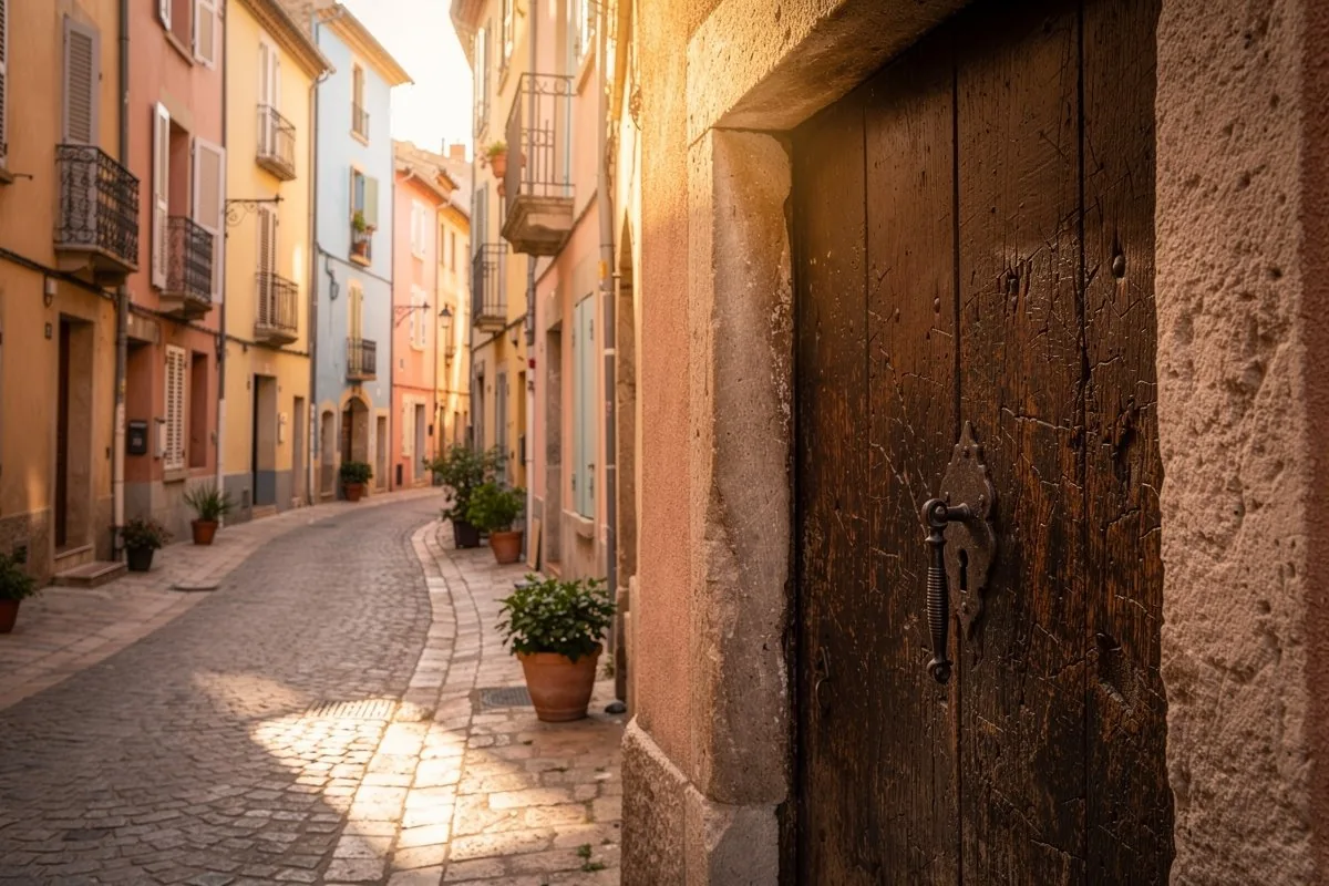 Rue de la vieille ville catalane à Perpignan